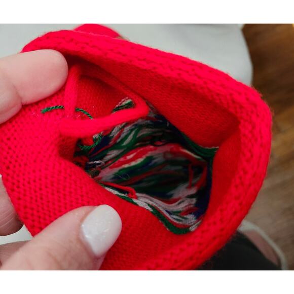 Vintage Soldier Christmas Stocking Crochet Nut Cracker Red - Picture 5 of 7